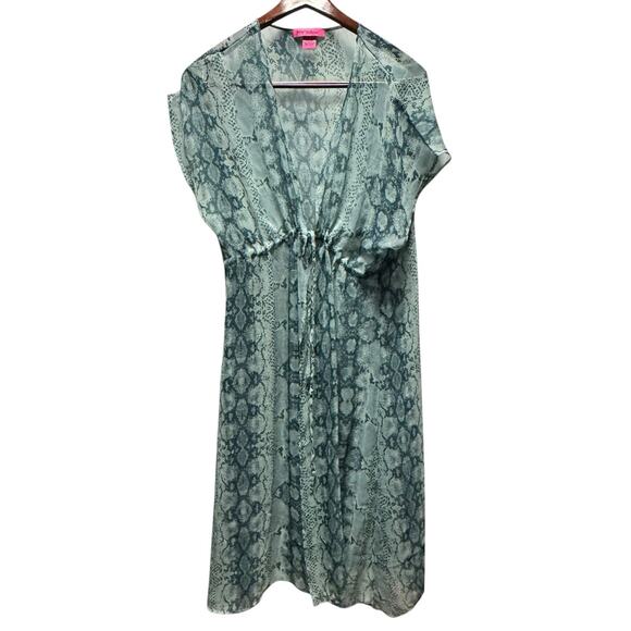 Betsey Johnson Sheer Cover-Up Beach Vacation Travel Tie Front OSFM Cruise - Picture 1 of 6